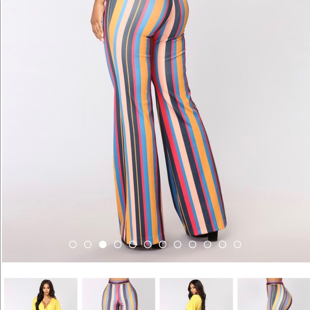 Striped high rise pants